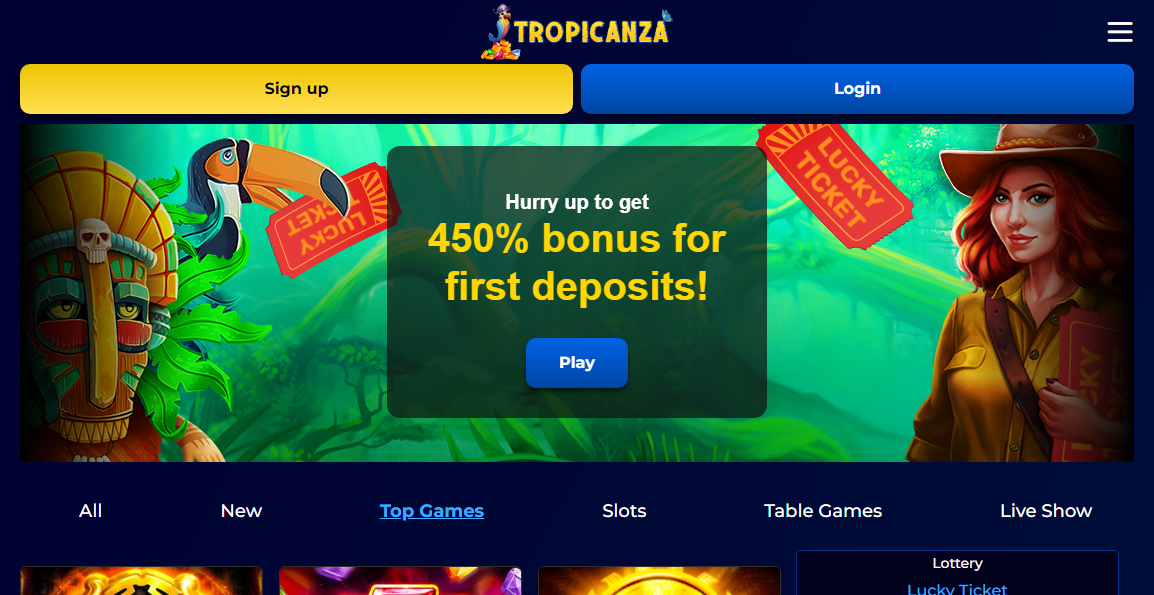 Tropicanza Casino Desktop screenshot