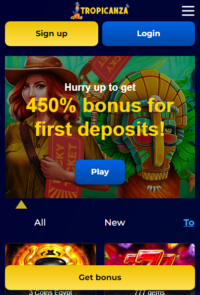 Tropicanza Casino Mobile screenshot